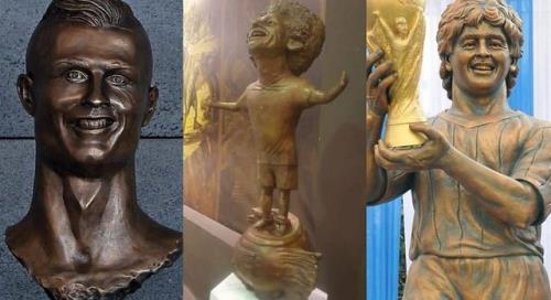 زشت ترین مجسمه ها از فوتبالیست ها